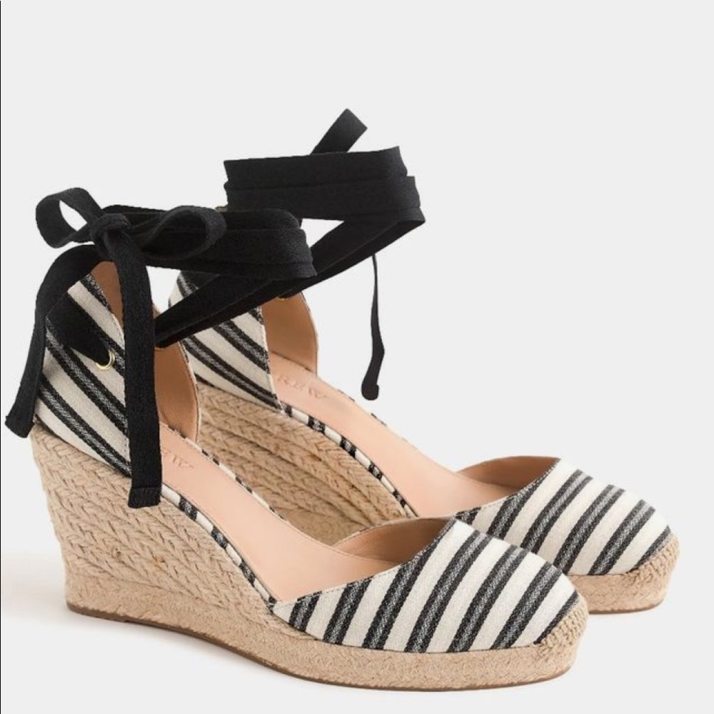 J.crew (SZ 10) espadrille wedge with ankle wrap